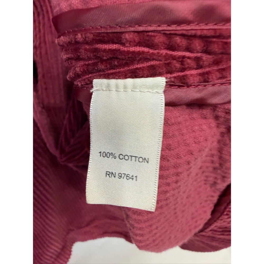 J. Jill Women's Corduroy Jacket Maroon Velvet Trim Button Front Chore Coat XL - Picture 6 of 8